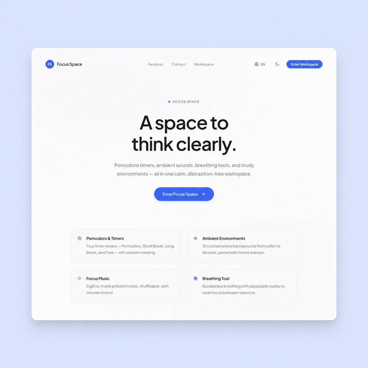 Focus Space website preview
